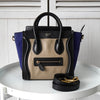 Celine Luggage 纳米皮革两用包（米色、黑色和蓝色）