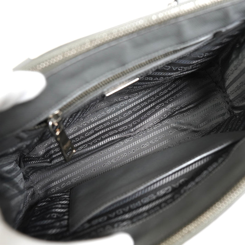 プラダ ガレリア サフィアーノレザー 2way ハンドバッグ ショルダーバッグ グレー - NEWSED