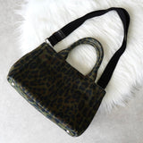 プラダ カナパ キャンバス ミリタリー柄 レオパード 2way ハンドバッグ / ショルダーバッグ カーキ - NEWSED