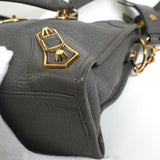 バレンシアガ メタリック エッジ シティ レザー 2way ハンドバッグ ショルダーバッグ グレー - NEWSED