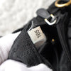 Prada Tessuto Pocono Nylon/Leather Braided Handle Ribbon Gathered 2way Handbag Shoulder Bag Black