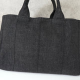 プラダ カナパ デニム 2way ハンドバッグ ショルダーバッグ グレー - NEWSED
