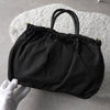 Prada Tessuto Pocono Nylon/Leather Braided Handle Ribbon Gathered 2way Handbag Shoulder Bag Black