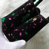 プラダ カナパ パイル 花柄 2way ハンドバッグ ショルダーバッグ ブラック - NEWSED