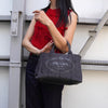 Prada Canapa 牛仔布两用手提包/单肩包，灰色
