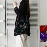 プラダ カナパ パイル 花柄 2way ハンドバッグ ショルダーバッグ ブラック - NEWSED