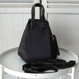 ロエベ ハンモック スモール レザー 2way ハンドバッグ ショルダーバッグ ネイビー - NEWSED