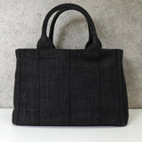 プラダ カナパ デニム 2way ハンドバッグ ショルダーバッグ グレー - NEWSED