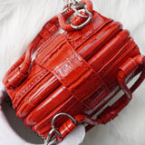ヴィヴィアン ウエストウッド オーブ パテントレザー チェーンショルダー 2way ハンドバッグ ショルダーバッグ レッド - NEWSED