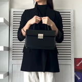 ジバンシィ ロゴ金具 レザー 2way ハンドバッグ / ショルダーバッグ ブラック - NEWSED