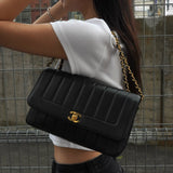 シャネル ココマーク マドモアゼル ターンロック ラムスキン 2way チェーン ショルダーバッグ ブラック 4番台7桁 - NEWSED