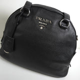 プラダ サフィアーノ レザー 2way トートバッグ ショルダーバッグ ブラック - NEWSED