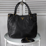 プラダ レザー 2way ハンドバッグ ショルダーバッグ ブラック - NEWSED