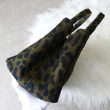 プラダ カナパ キャンバス ミリタリー柄 レオパード 2way ハンドバッグ / ショルダーバッグ カーキ - NEWSED