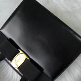 サルバトーレ フェラガモ ヴァラリボン 2way レザー ハンドバッグ ショルダーバッグ 自立型 ブラック - NEWSED