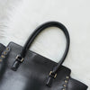 Valentino Garavani Rockstud 黑色皮革两用手提包/单肩包