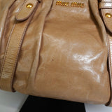 ミュウミュウ レザー 2way ハンドバッグ ショルダーバッグ ベージュ - NEWSED