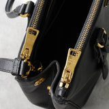 プラダ サフィアーノ レザー 三角プレート 2WAY ハンドバッグ ショルダーバッグ ブラック - NEWSED