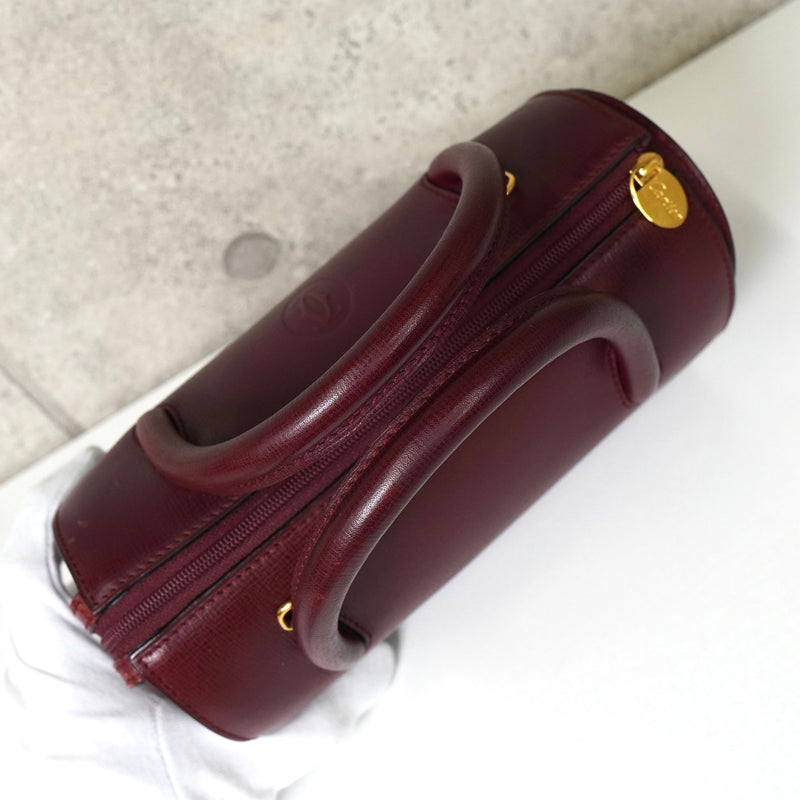 カルティエ マスト レザー 2way ミニボストンバッグ ショルダーバッグ ボルドー - NEWSED