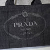 Prada Canapa 牛仔布两用手提包/单肩包，灰色