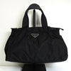 プラダ テスート ポコノ ナイロン トライアングルロゴ ギャザー 2way ハンドバッグ ショルダーバッグ ブラック