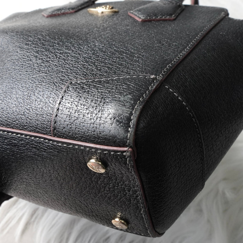 ヴィヴィアン ウエストウッド オーブ レザー 2way ハンドバッグ ショルダーバッグ ブラック - NEWSED