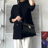 ジバンシィ ロゴ金具 レザー 2way ハンドバッグ / ショルダーバッグ ブラック - NEWSED
