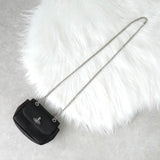 ヴィヴィアン ウエストウッド オーブ ヴィーガンレザー チェーン ミニ ショルダーバッグ 2way ポシェット シルバー ブラック - NEWSED