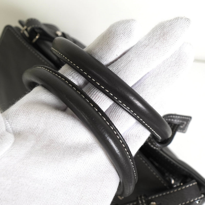 サンローラン ベイビーカバス レザー 2way ハンドバッグ ショルダーバッグ グレー - NEWSED