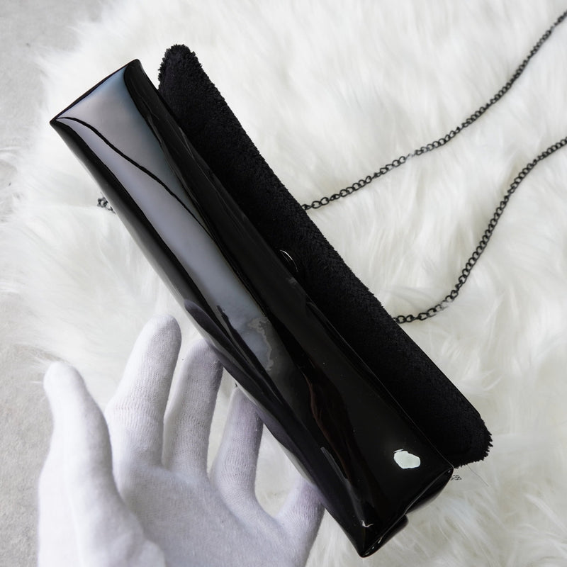 シャネル ノベルティ ココマーク パテントレザー 2way チェーン ショルダーバッグ ブラック - NEWSED