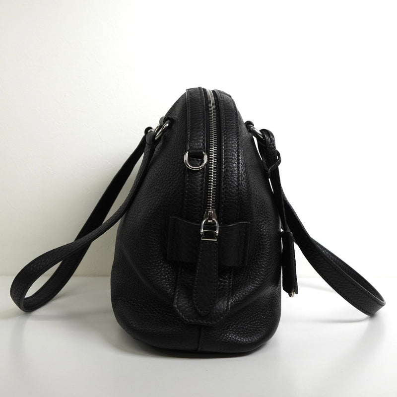 プラダ サフィアーノ レザー 2way トートバッグ ショルダーバッグ ブラック - NEWSED