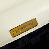 イヴ サンローラン ダイヤカット レザー 自立型 2way ミニ ハンドバッグ ショルダーバッグ ホワイト / ブラック レディース - NEWSED