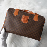 セリーヌ マカダム 2way ミニボストンバッグ ショルダーバッグ ブラウン - NEWSED