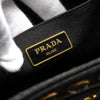 Prada Canapa 帆布宝石装饰两用手提包/单肩包（黑色）