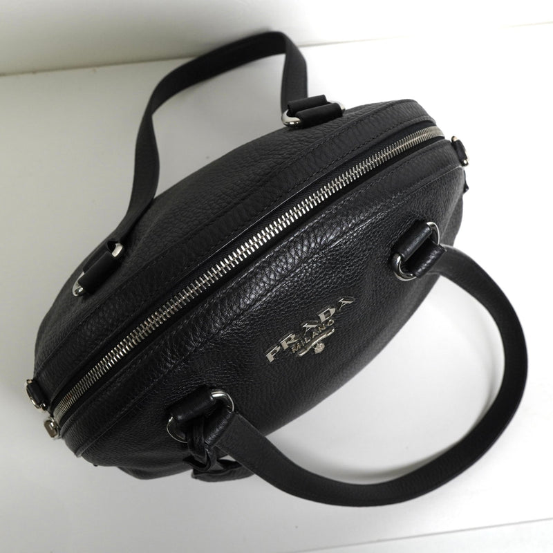 プラダ サフィアーノ レザー 2way トートバッグ ショルダーバッグ ブラック - NEWSED