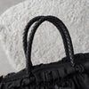 Prada Tessuto Pocono Nylon/Leather Braided Handle Ribbon Gathered 2way Handbag Shoulder Bag Black