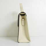 イヴ サンローラン ダイヤカット レザー 自立型 2way ミニ ハンドバッグ ショルダーバッグ ホワイト / ブラック レディース - NEWSED