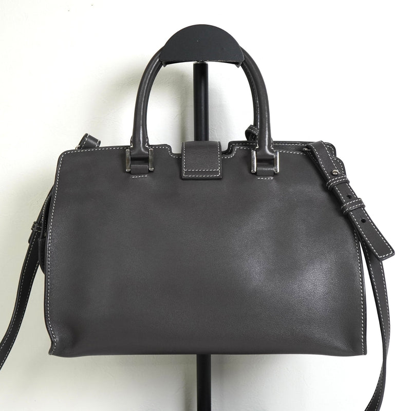 サンローラン ベイビーカバス レザー 2way ハンドバッグ ショルダーバッグ グレー - NEWSED