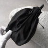 Prada Tessuto Pocono Nylon/Leather Braided Handle Ribbon Gathered 2way Handbag Shoulder Bag Black