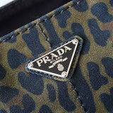 プラダ カナパ キャンバス ミリタリー柄 レオパード 2way ハンドバッグ / ショルダーバッグ カーキ - NEWSED