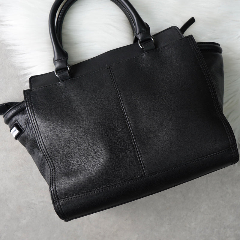 ディーゼル アイコン レザー 2way ハンドバッグ ショルダーバッグ ブラック - NEWSED