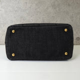 プラダ カナパ デニム 2way ハンドバッグ ショルダーバッグ グレー - NEWSED