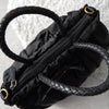 Prada Tessuto Pocono Nylon/Leather Braided Handle Ribbon Gathered 2way Handbag Shoulder Bag Black