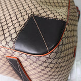 セリーヌ マカダム キャンバス / レザー 2way ボストンバッグ ベージュ / ブラウン - NEWSED