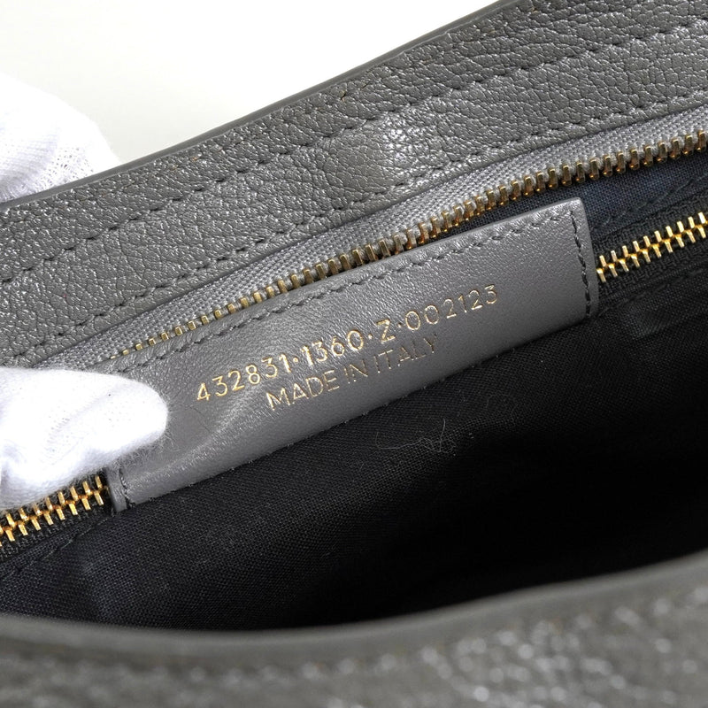 バレンシアガ メタリック エッジ シティ レザー 2way ハンドバッグ ショルダーバッグ グレー - NEWSED