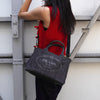 Prada Canapa 牛仔布两用手提包/单肩包，灰色