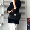 ジバンシィ ロゴ金具 レザー 2way ハンドバッグ / ショルダーバッグ ブラック