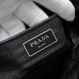 プラダ テスートナイロン / サフィアーノレザー 三角プレート 2way ハンドバッグ ショルダーバッグ ブラック - NEWSED