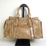 ミュウミュウ レザー 2way ハンドバッグ ショルダーバッグ ベージュ - NEWSED