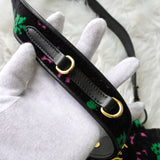 プラダ カナパ パイル 花柄 2way ハンドバッグ ショルダーバッグ ブラック - NEWSED